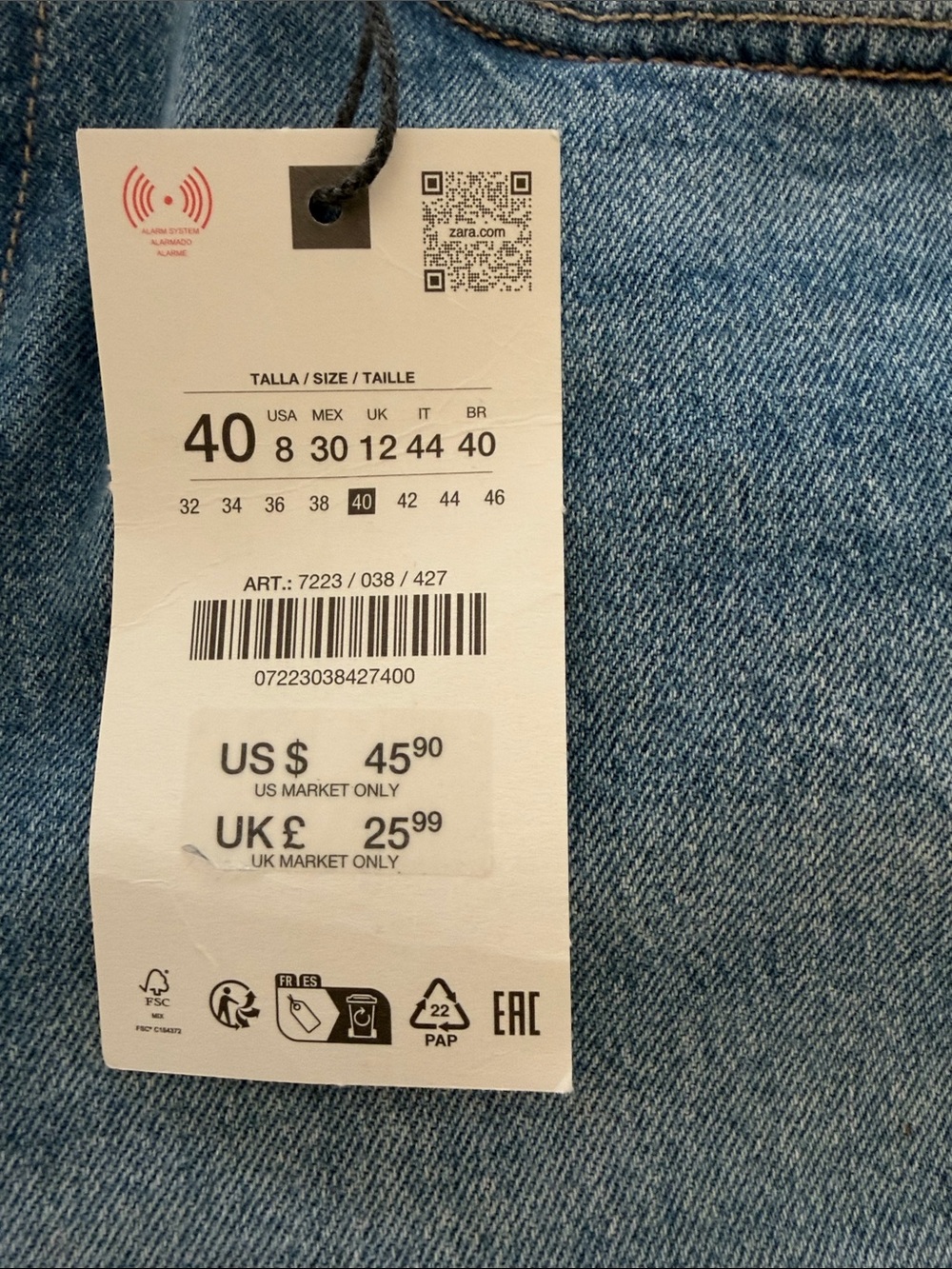Zara denim mom shorts nwt - Picture 3 of 6